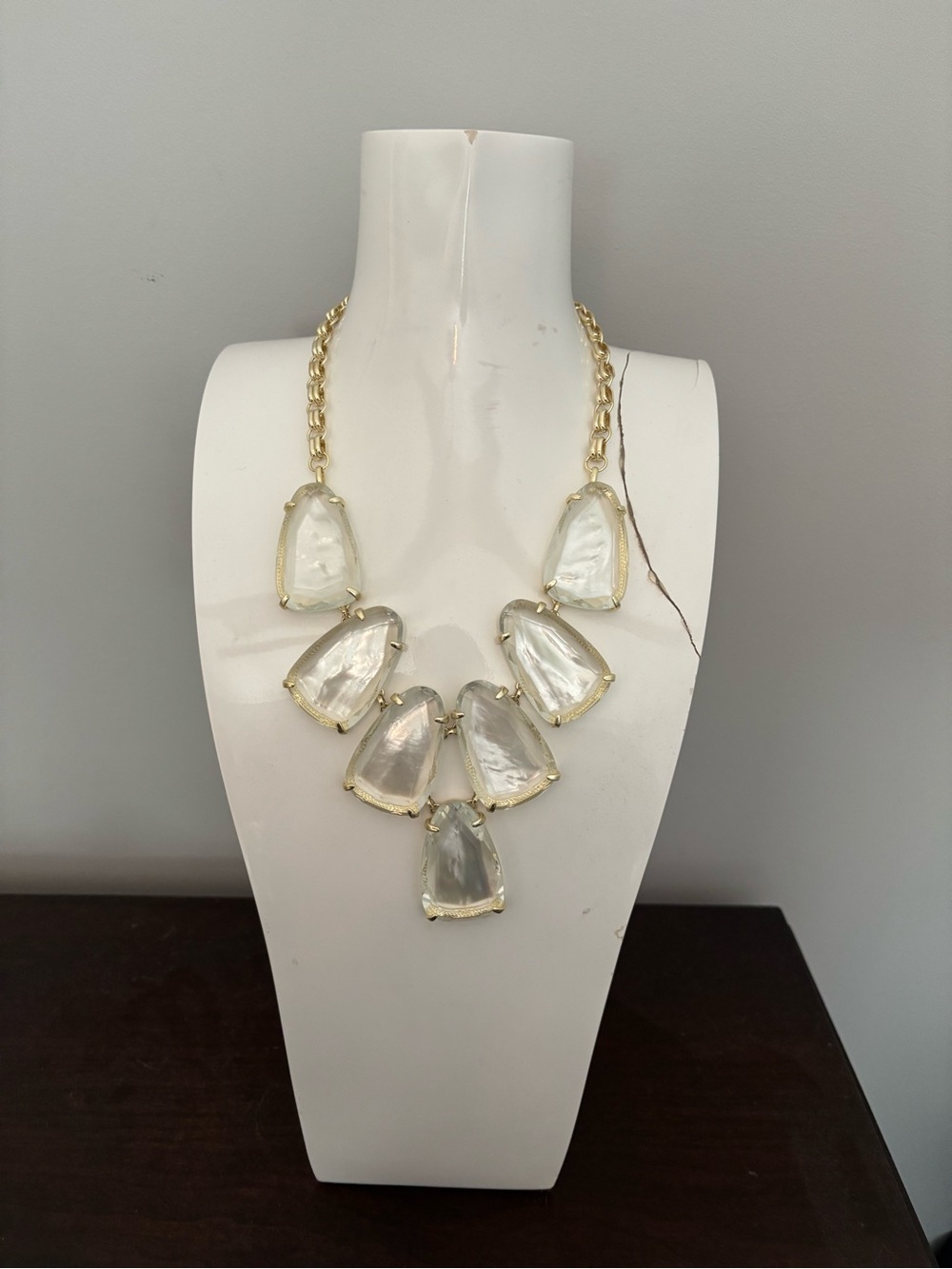Kendra Scott Gold and Ivory Mother of Pearl Statement Necklace